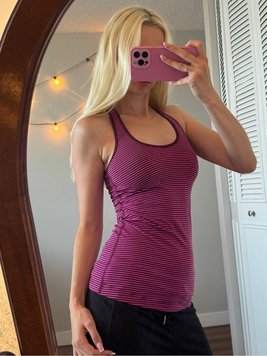 lululemon athletica Tops - lululemon athletica Magenta and Black Striped Racerback Tank-Y2K yoga style